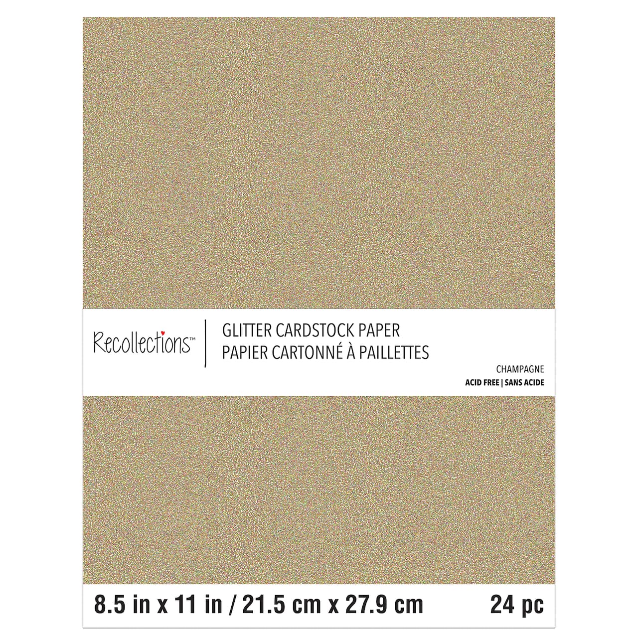 12 Packs: 24 ct. (288 total) Glitter 8.5" x 11" Cardstock Paper by Recollections™